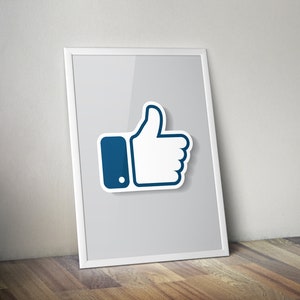 Icône J’aime Facebook - Médias sociaux - Affiche minimaliste