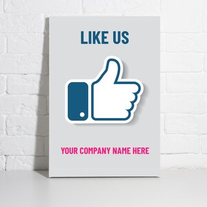 Facebook Like Us With Icon and Customized Text - Social Media ...