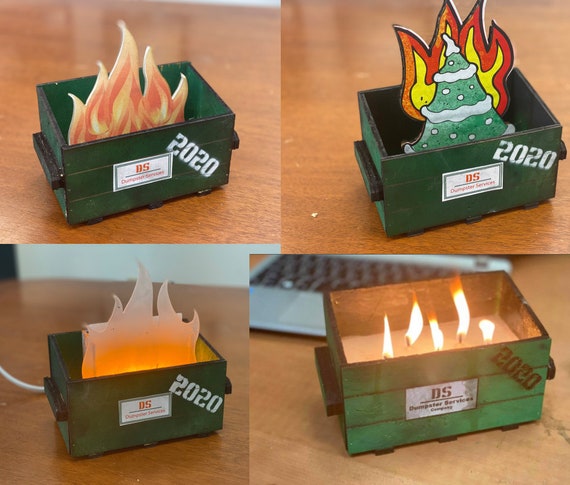 2020 Dumpster Fire Lamp Candle Led Flame Pen Holder Etsy