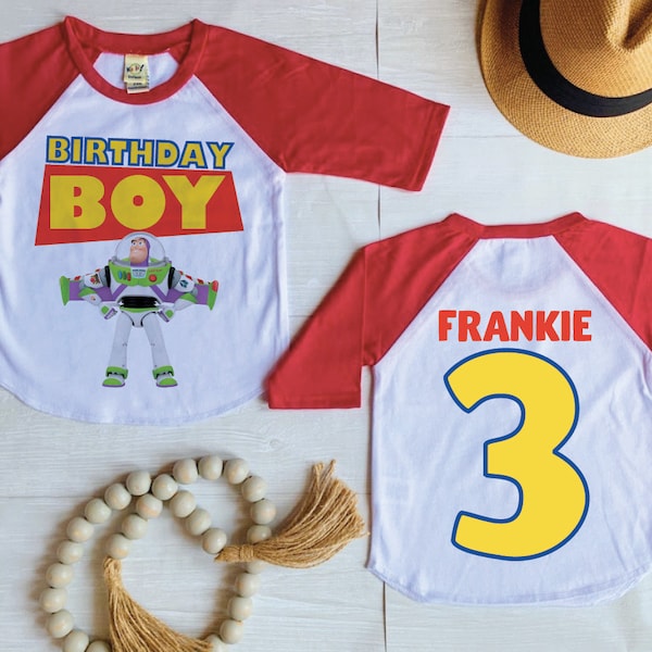 Camiseta de cumpleaños de Toy Story, camisa de cumpleaños de Buzz Lightyear, Disney Toy Story, camisa de cumpleaños para niños, cumpleaños de Toy Story, fiesta de cumpleaños de Toy Story