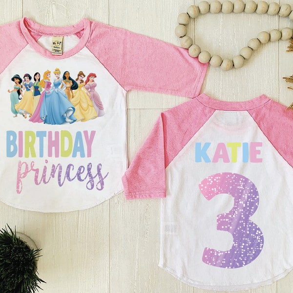 Disney princess birthday shirt, disney birthday shirt, girl birthday shirt, birthday shirt, disney shirt, 1st birthday, 1st birthday shirt