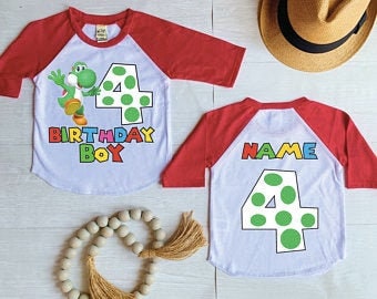 Mario birthday shirt, Super Mario shirt, Mario birthday, Yoshi Birthday Shirt, Nintendo shirt Super Mario Birthday Shirt, Yoshi Birthday