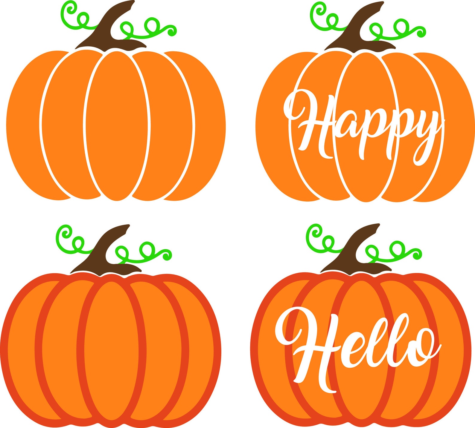 11 Files Pumpkins Bundle Three Svg Pumpkin Svg Halloween Svg | Etsy