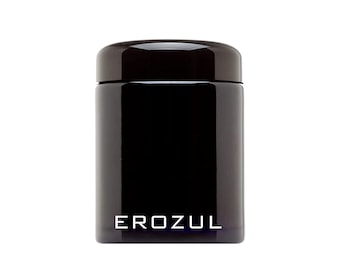 Erozul 100ml Screw Top Wide Mouth Odor Smell Proof Air Tight Glass UV Jar