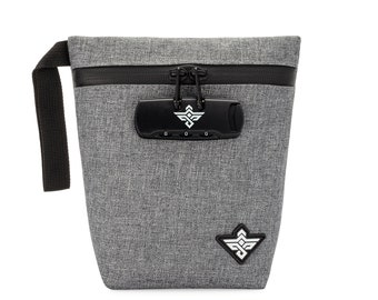 Erozul Orion 7" Smell Proof Case with Combination Lock Water Resistant Stash Bag Container for Herbs & Accessories + Bonus Gifts - Gray
