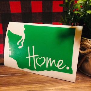 Washington State Decal Outline Home Vinyl Die Cut Sticker Outdoor Adventure Pacific Northwest Oregon Westcoast WA Pnw Seattle LOVE