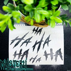 HAHA Ha Ha Decal Joker Movie Comic Villian Evil Laughing Vinyl Die Cut Car Window Sticker Gift for Joker Fans Comic Book Style