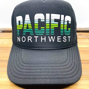 Pacific Northwest Trucker Hat in Black or Gray / Northwest / PNW Washington Oregon Idaho Seattle Portland