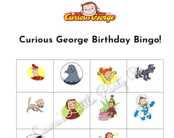 Curious George Bingo Printable - 16 Unique Boards PLUS Caller Key