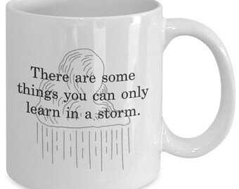 Inspirational mug. there are some things you can only learn in a storm.