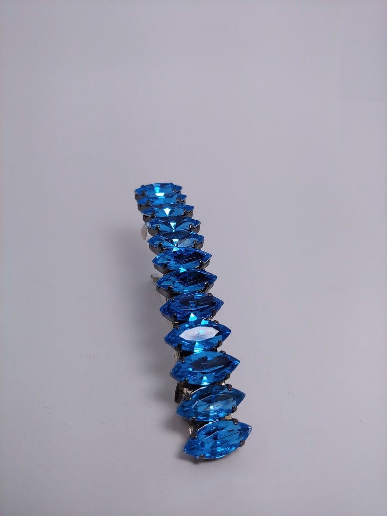 Blue Topaz Rhinestone Barrette