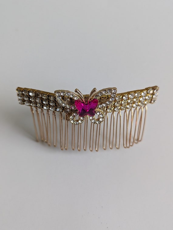 Betsey Johnson Gold Butterfly Hair Comb with Pink Accent Betsey Johnson - Butterfly Hair Comb | Story + Rain main image 3
