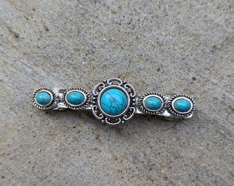 Turquoise Hair Barrettes, Boho Turquoise Hair Barrettes, Western Hair Clips, Cowgirl Hair Clips, Decorative Women Barrettes