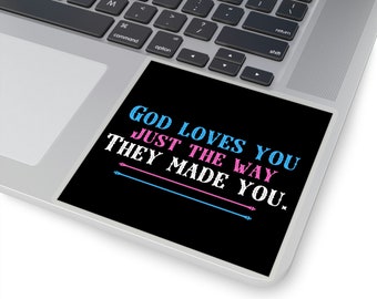 Trans Love Kiss-Cut Stickers Trans Stickers LGBTQIA stickers Trans gift Protect Trans Kids Trans Pride Sticker Trains Faith Sticker