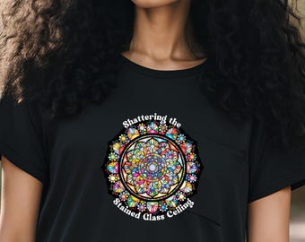 Shattering the Stained Glass Ceiling Unisex Jersey Short Sleeve Tee Gift for Pastor Gift for Minister Gift for Clergy Gift Female Minister