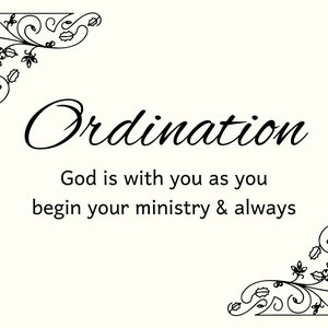 Printable Ordination Card