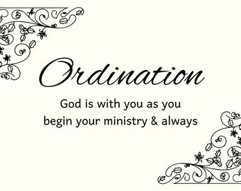 Printable Ordination Card