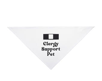 Clergy Support Pet Bandana | White Clerical Collar Design