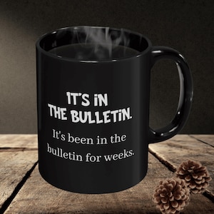 Gift for Church Secretary Gift for Pastor Gift for Church Office Administrator Gift for Clergy 11oz Mug Church Bulletin Fun pastor Gift