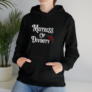 Mistress of Divinity Unisex Heavy Blend™ Hooded Sweatshirt for Woman in Ministry Gift for Ordination Gift Graduation from Seminary Grad