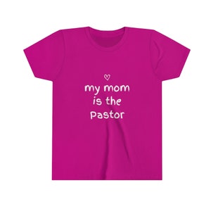 Mi mamá es la Pastora Joven Camiseta de Manga Corta Pastor Regalo para Mamá del Clero