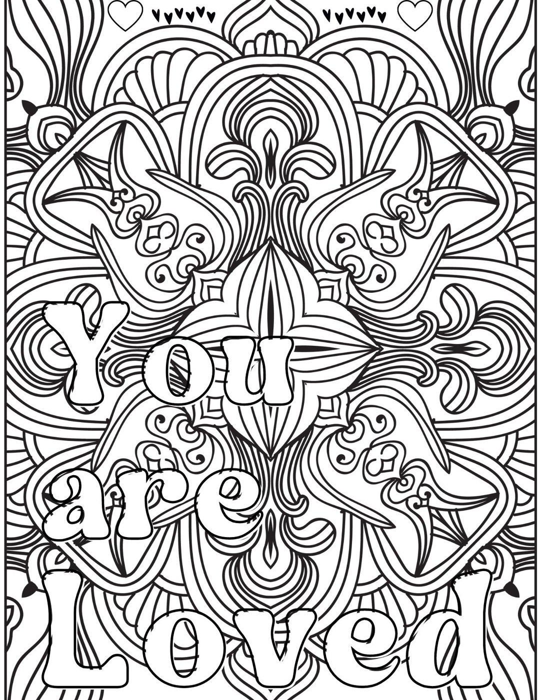 Printable You Are Loved Coloring Page - Etsy