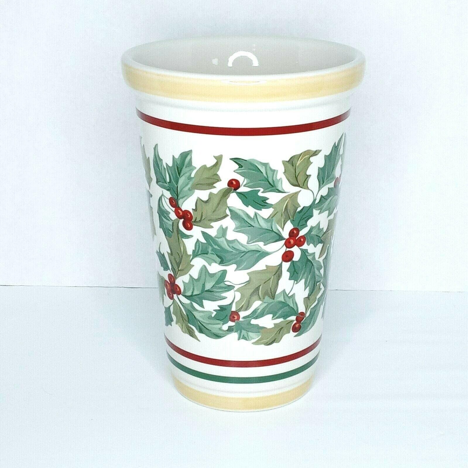 2001 Longaberger Pottery American Holly Berries Vase Ceramic | Etsy