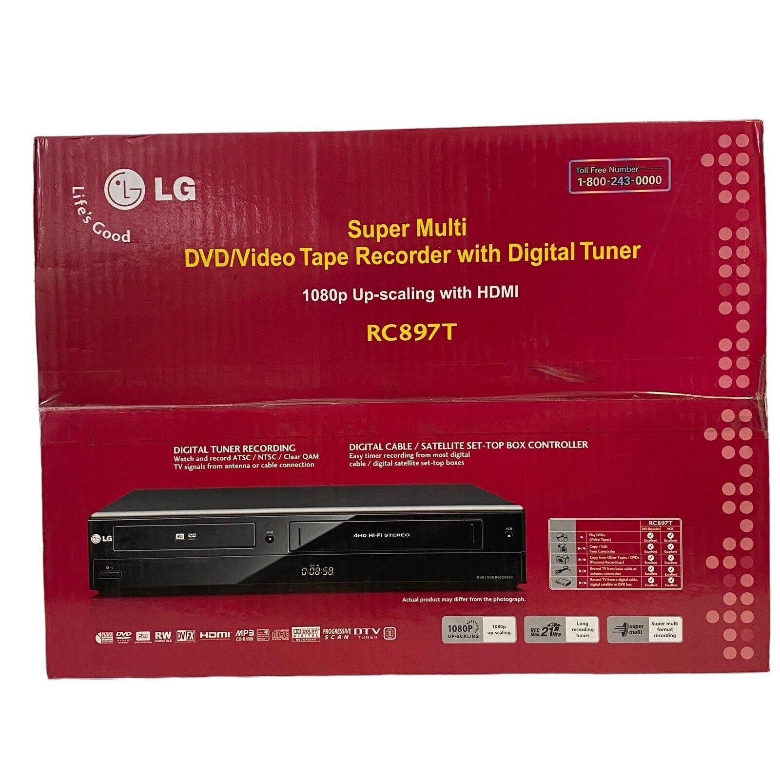 Lg RC897T DVD VCR Combo Player Vhs to Dvd Recording Hdmi 1080p
