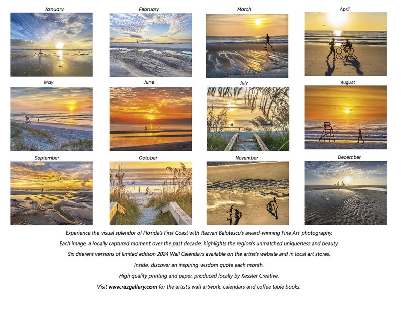 2024 Beach Runners Wall Calendar Limited Edition Etsy