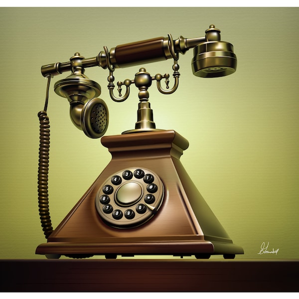 Antique Telephone Illustration