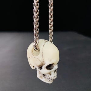 Human Skull (with jawbone) Bead for Necklace Bracelet Resin 3D Print