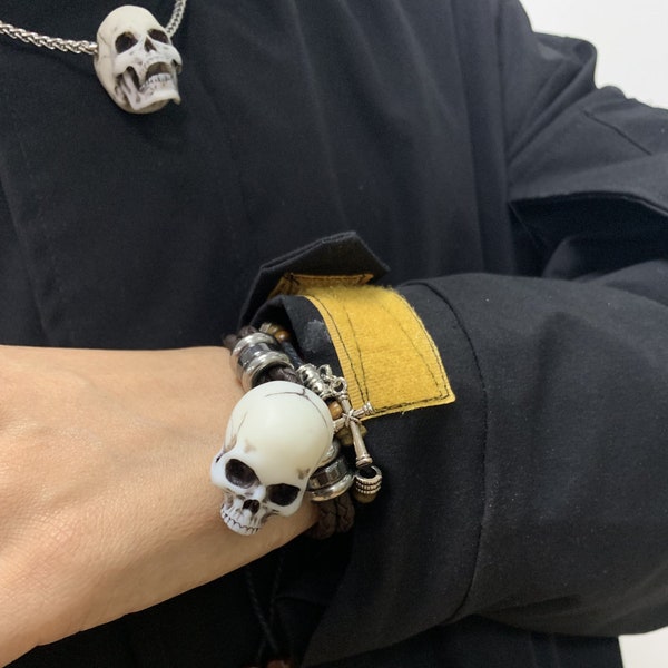 Human Skull Pin for Hat Blouse Lapel Tie Bracelet Resin 3D Print