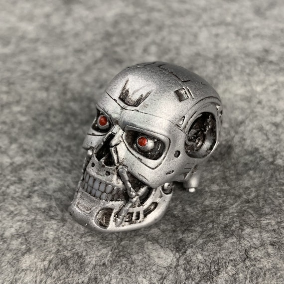Terminator T800 Head Skull Bead for Necklace Bracelet Resin