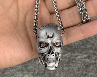 Terminator T800 Head Skull Bead for Necklace Bracelet Resin 3D