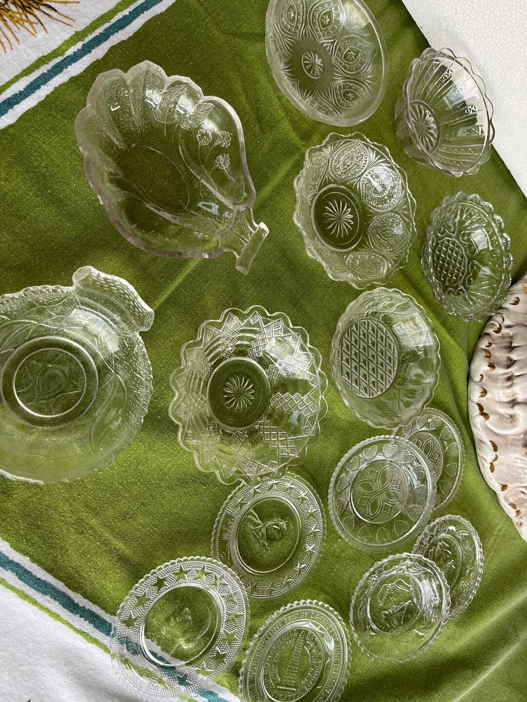 Vintage Rare Pressed Glass From 1800s & Depression, Crystal Glass