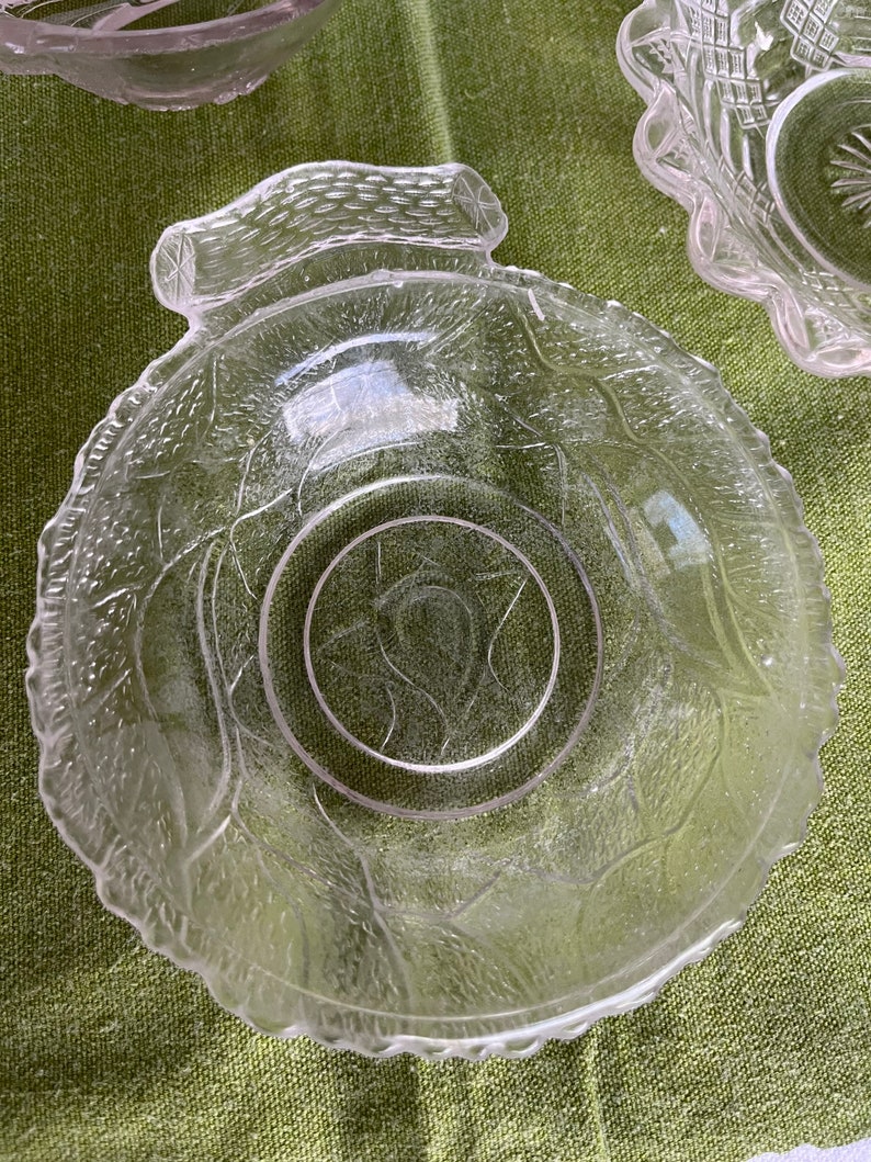 Vintage Rare Pressed Glass From 1800s & Depression, Crystal Glass. Assortment of Butter Pat