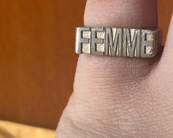 Sterling Silver Femme Lesbian Ring