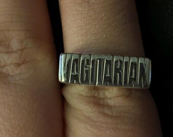 sterling silver vagitarian lesbian ring