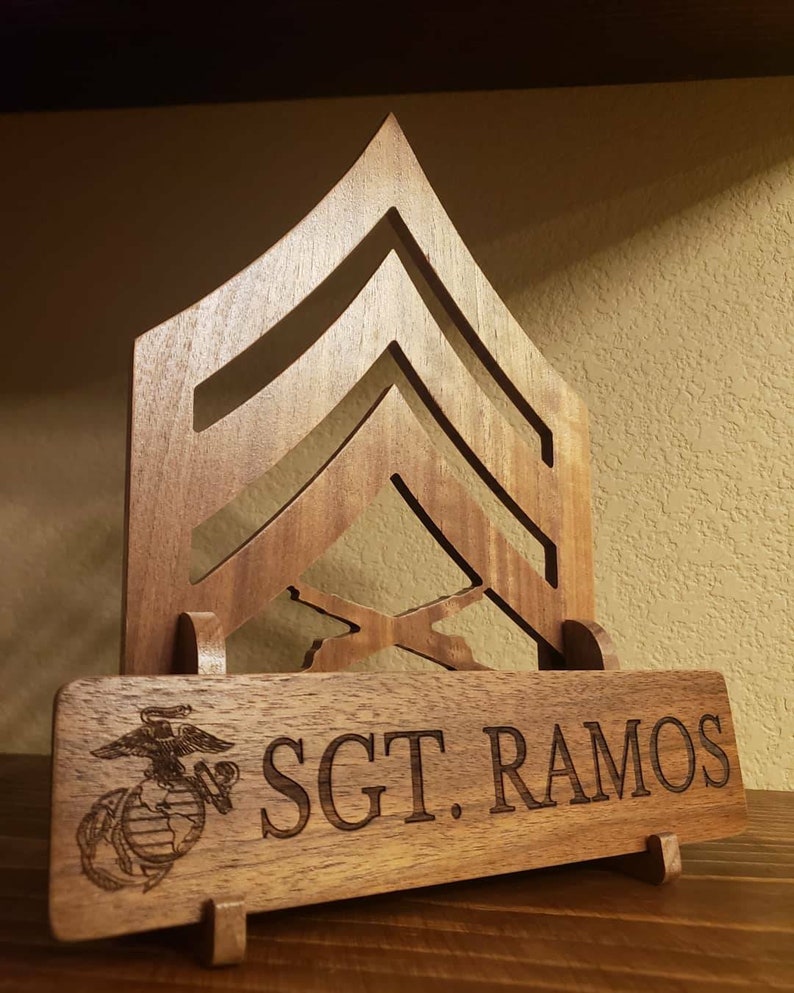 USMC Desk Rank and Nameplate Holder Marine Corps Plaque Etsy