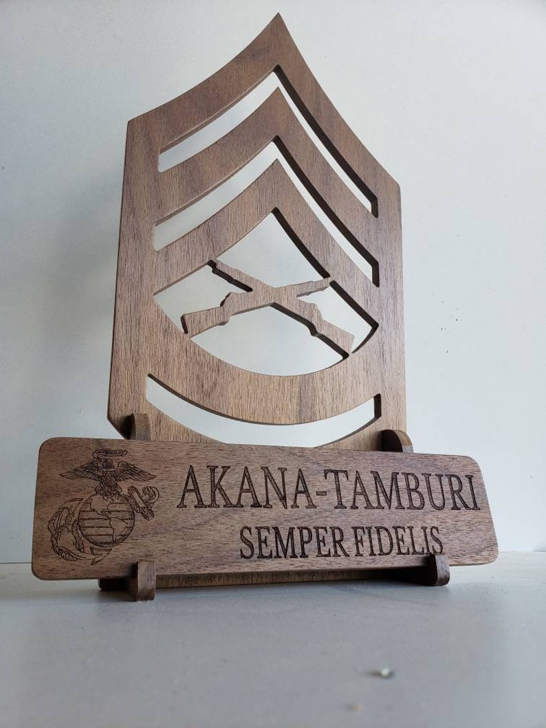 USMC Desk Rank and Nameplate Holder Marine Corps Plaque Etsy