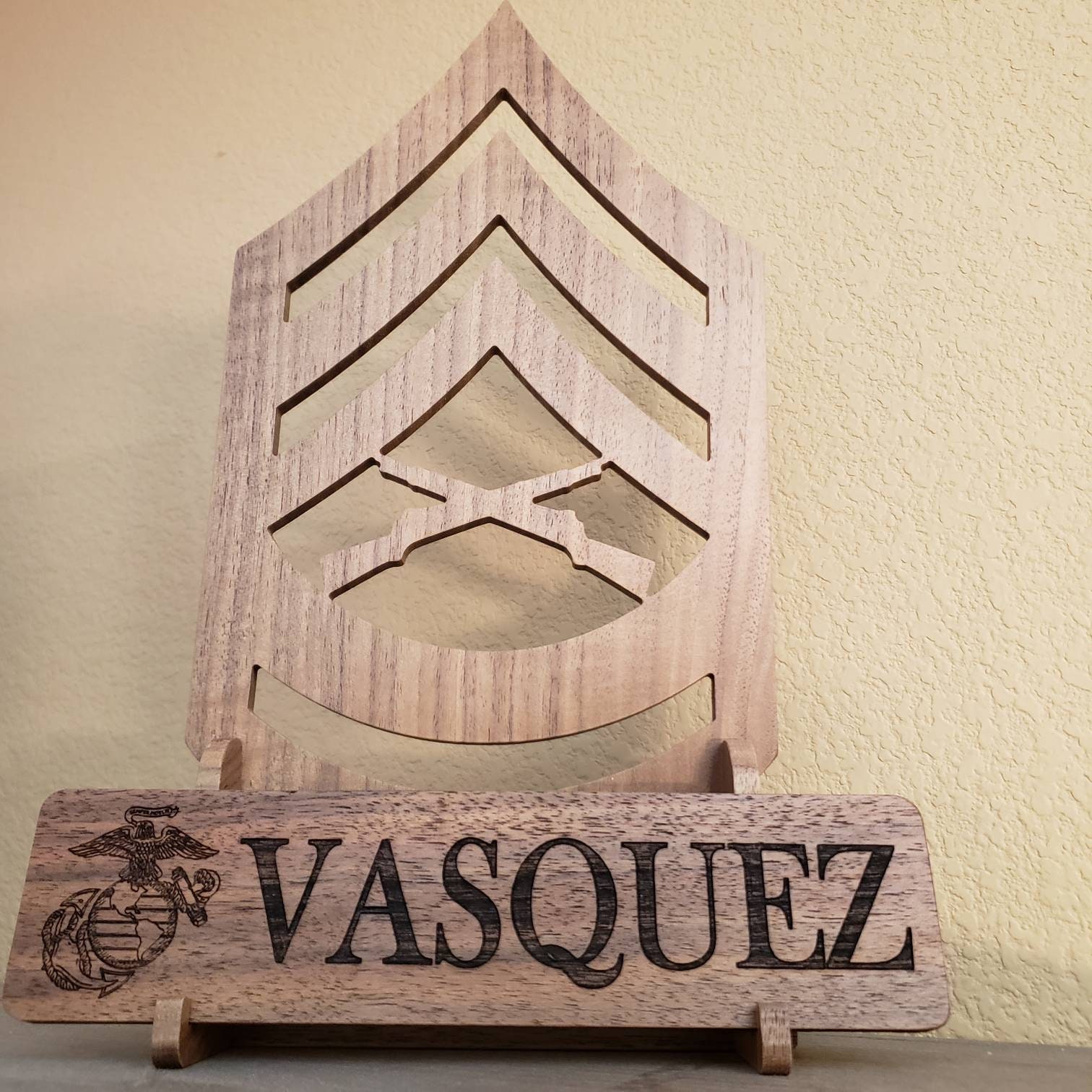 USMC Desk Rank and Nameplate Holder Marine Corps Plaque Etsy