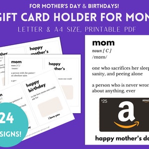 Titular de la tarjeta de regalo minimalista para el día de la madre cumpleaños mamá madre Amazon Walmart Target