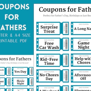 Coupons voor vaders vaders vaderdag voor zijn verjaardagen voucherboek