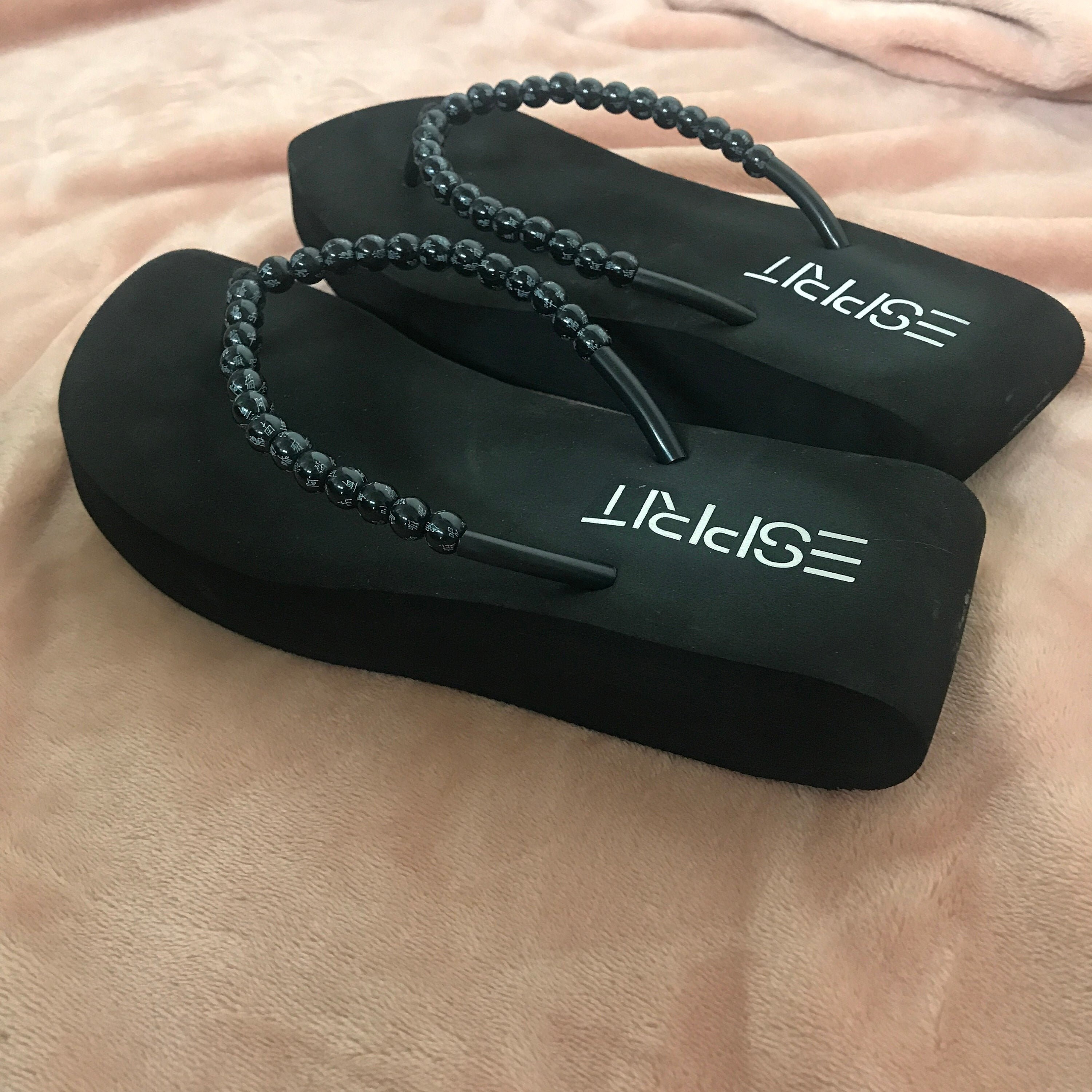 Y2K Esprit Beaded Flip Flop Chunky Platform Sandals - Etsy Singapore