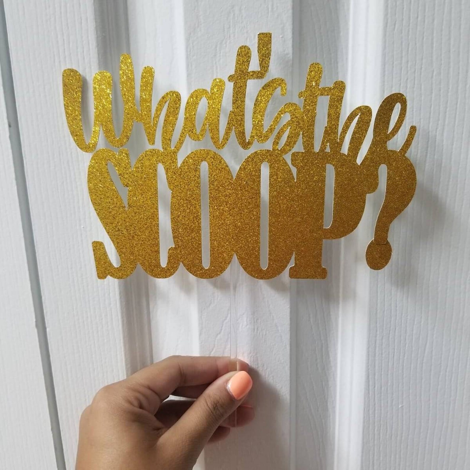What's the Scoop Gold Glitter Baby Shower Gender Reveal Etsy