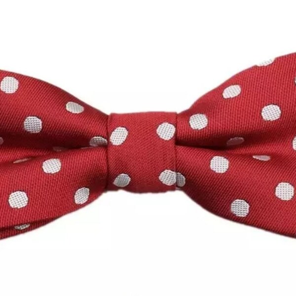 Red Bow Tie, White Polka Dot Bow Tie, Kids Bowtie, Bowties for Toddlers, Bowties for Baby, Baby Bowties, Bowties for Kids, Baby Boy Gift