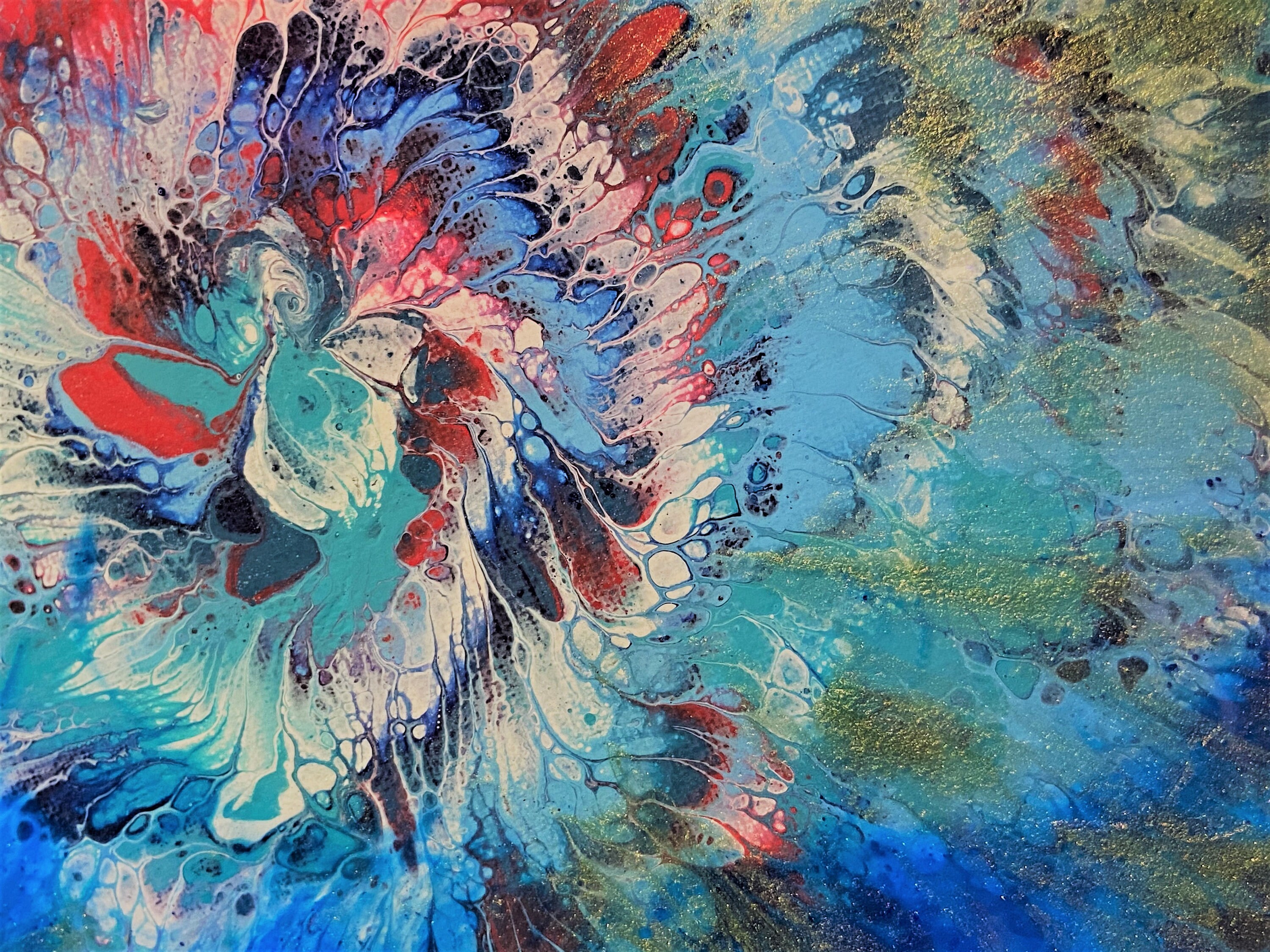 Acrylic Paint Pour/Resin Art Live in Full Bloom I Etsy
