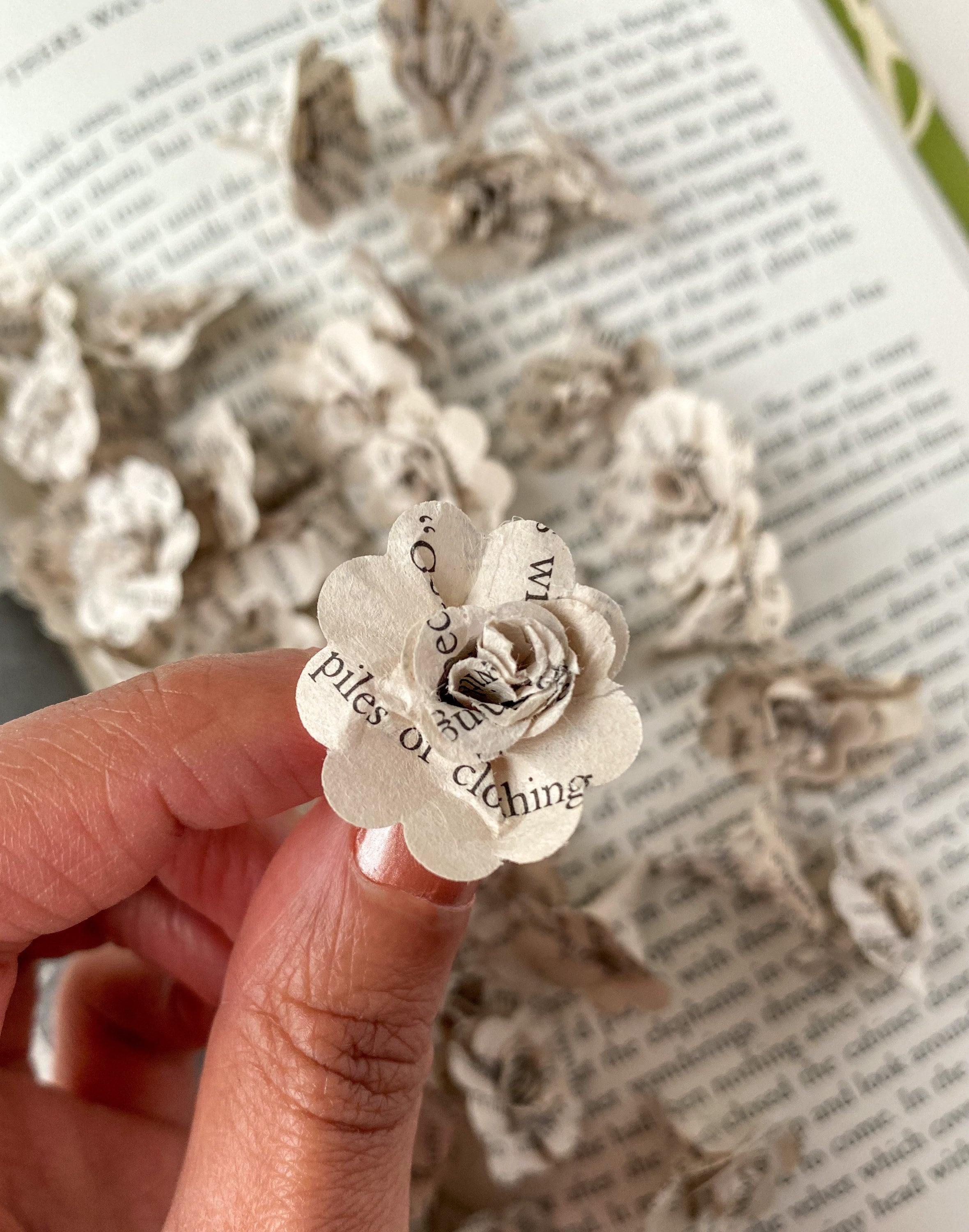 Mini Book Page Roses | Literature Inspired | Literary Decor | Literary Wedding Favors | Unscented Flowers | Craft Flowers