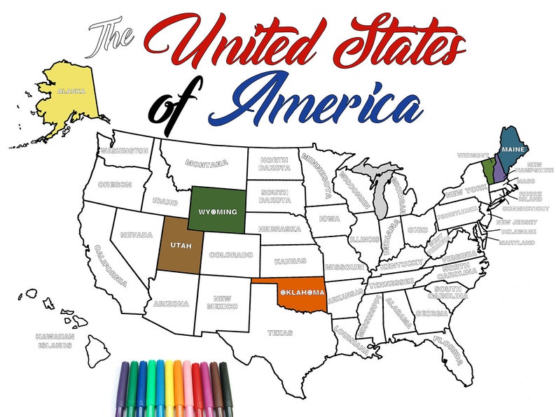 GIANT Map of the United States United States Map United | Etsy