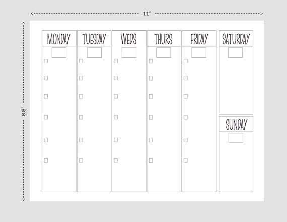 Weekly Calendar File DIY Printable Appointment Schedule - Etsy